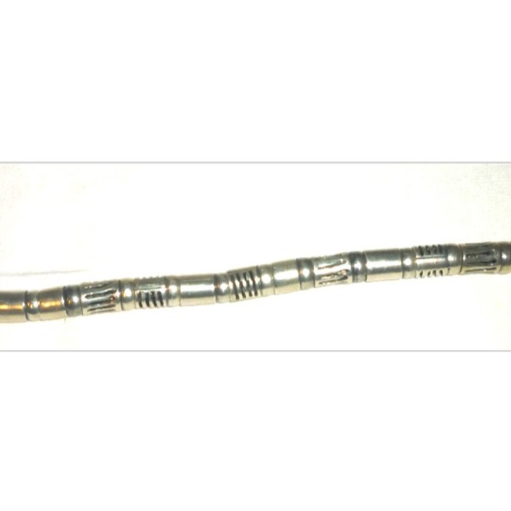 UNIQUE .925 SILVER STERLING TUBE & BALL BEADED BRACELET